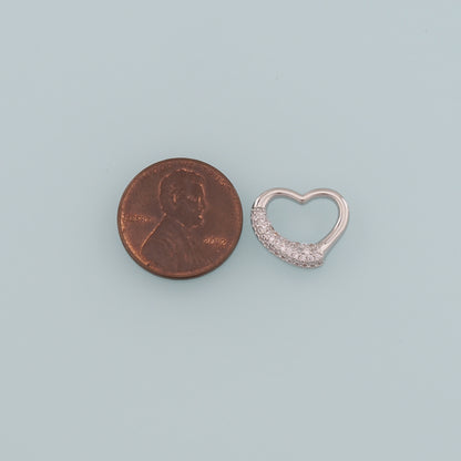 Gold Heart Charms,18K Gold Filled Heart Pendant,CZ Micro Pave Heart Charm Bracelet Necklace for DIY Jewelry Making Supply
