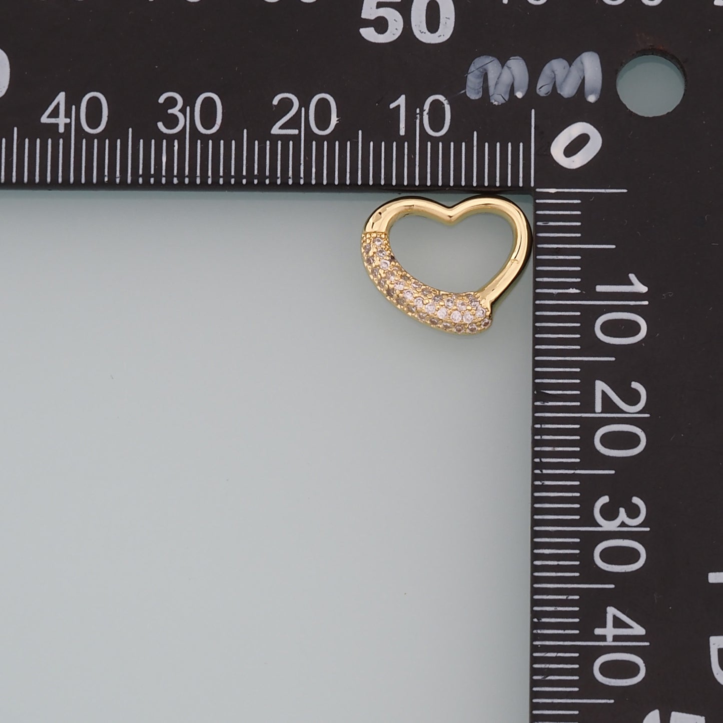 Gold Heart Charms,18K Gold Filled Heart Pendant,CZ Micro Pave Heart Charm Bracelet Necklace for DIY Jewelry Making Supply