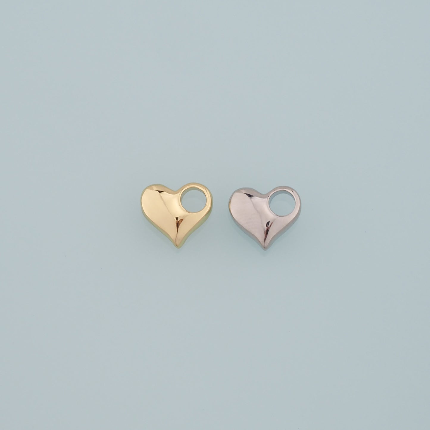 Gold Heart Charms,18K Gold Filled Heart Pendant,Dainty Heart Charm Bracelet Necklace for DIY Jewelry Making Supply
