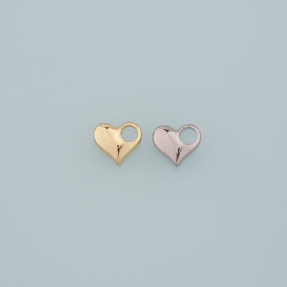 Gold Heart Charms,18K Gold Filled Heart Pendant,Dainty Heart Charm Bracelet Necklace for DIY Jewelry Making Supply