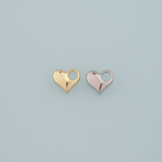 Gold Heart Charms,18K Gold Filled Heart Pendant,Dainty Heart Charm Bracelet Necklace for DIY Jewelry Making Supply