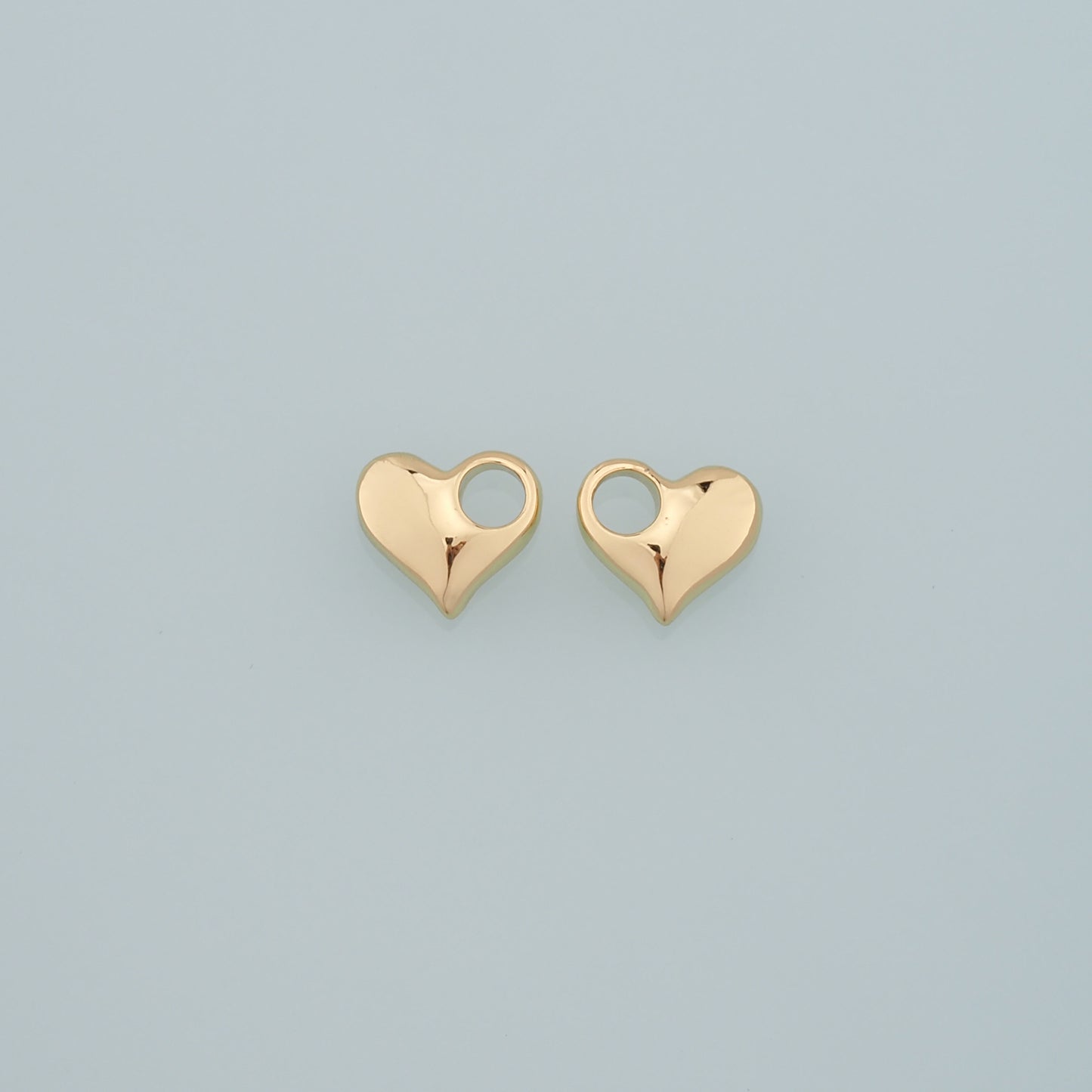 Gold Heart Charms,18K Gold Filled Heart Pendant,Dainty Heart Charm Bracelet Necklace for DIY Jewelry Making Supply