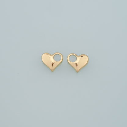 Gold Heart Charms,18K Gold Filled Heart Pendant,Dainty Heart Charm Bracelet Necklace for DIY Jewelry Making Supply