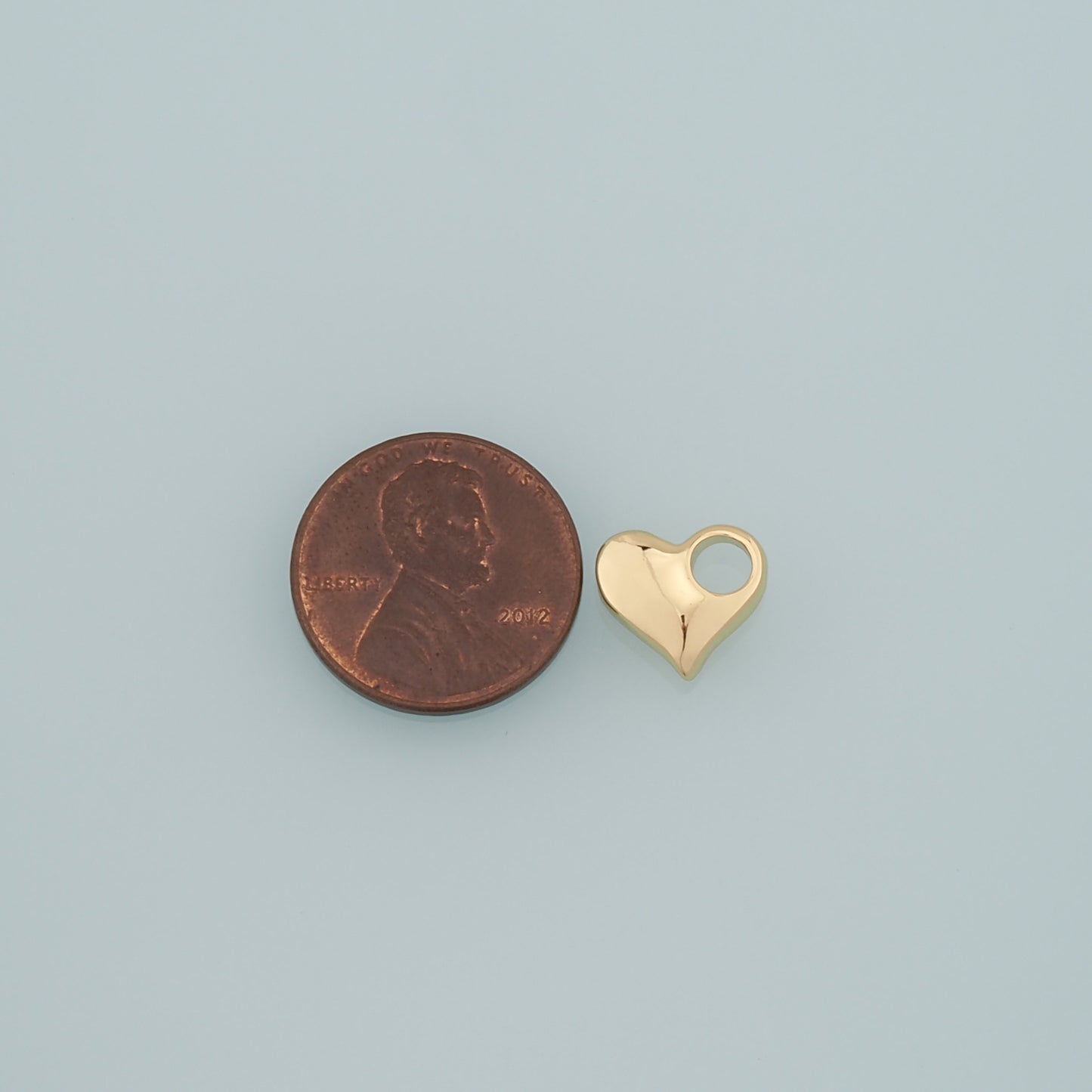 Gold Heart Charms,18K Gold Filled Heart Pendant,Dainty Heart Charm Bracelet Necklace for DIY Jewelry Making Supply