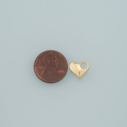 Gold Heart Charms,18K Gold Filled Heart Pendant,Dainty Heart Charm Bracelet Necklace for DIY Jewelry Making Supply