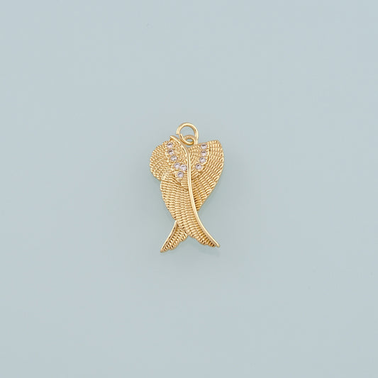 Gold Wing Charms,18K Gold Filled Wings Pendant,CZ Micro Pave Angel Wings Charm Bracelet Necklace for DIY Jewelry Making Supply
