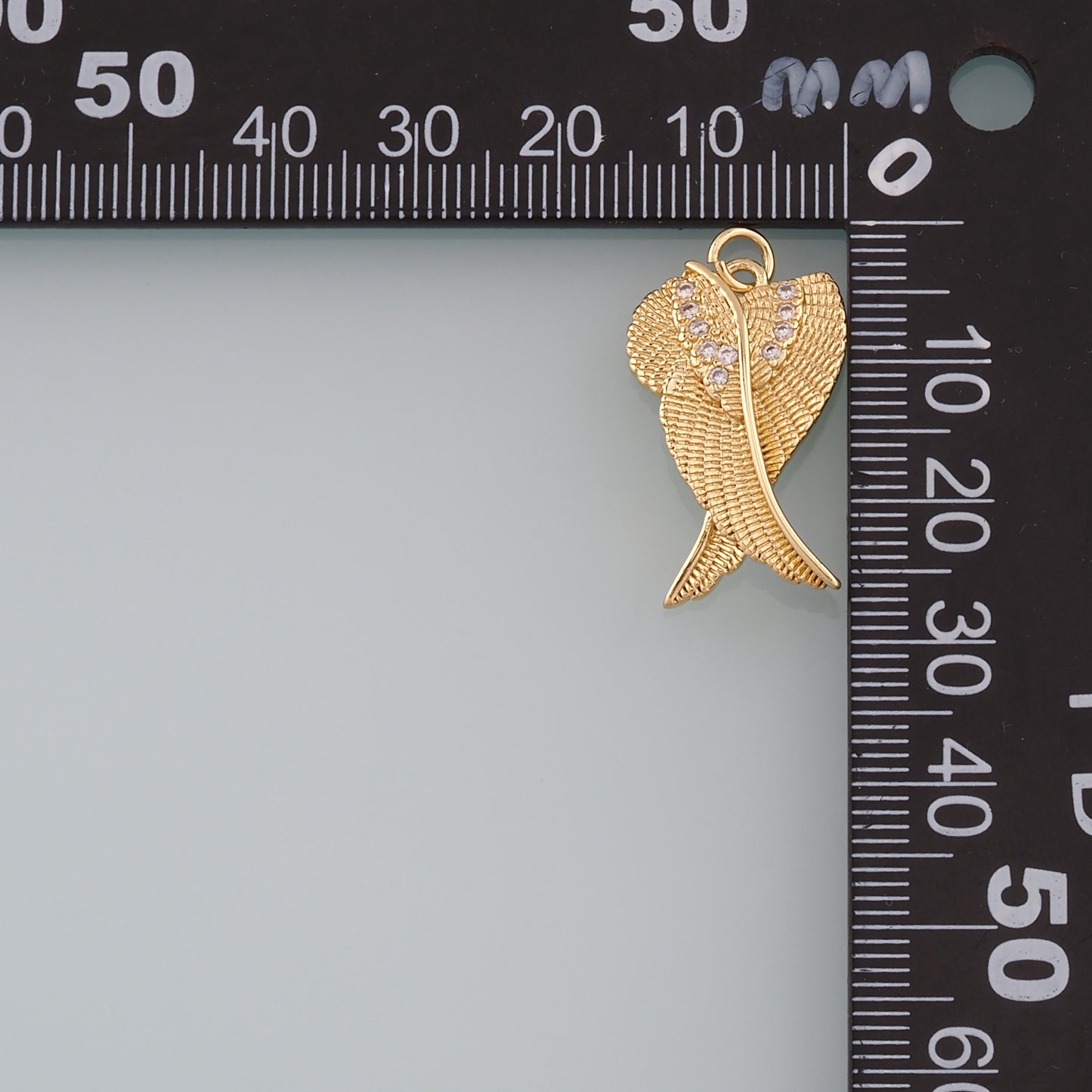 Gold Wing Charms,18K Gold Filled Wings Pendant,CZ Micro Pave Angel Wings Charm Bracelet Necklace for DIY Jewelry Making Supply