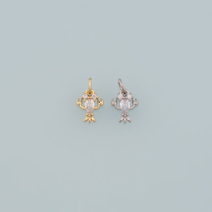 Gold Lobster Charms,18K Gold Filled Lobster Pendant,CZ Micro Pave Ocean Charm Bracelet Necklace for DIY Jewelry Making Supply