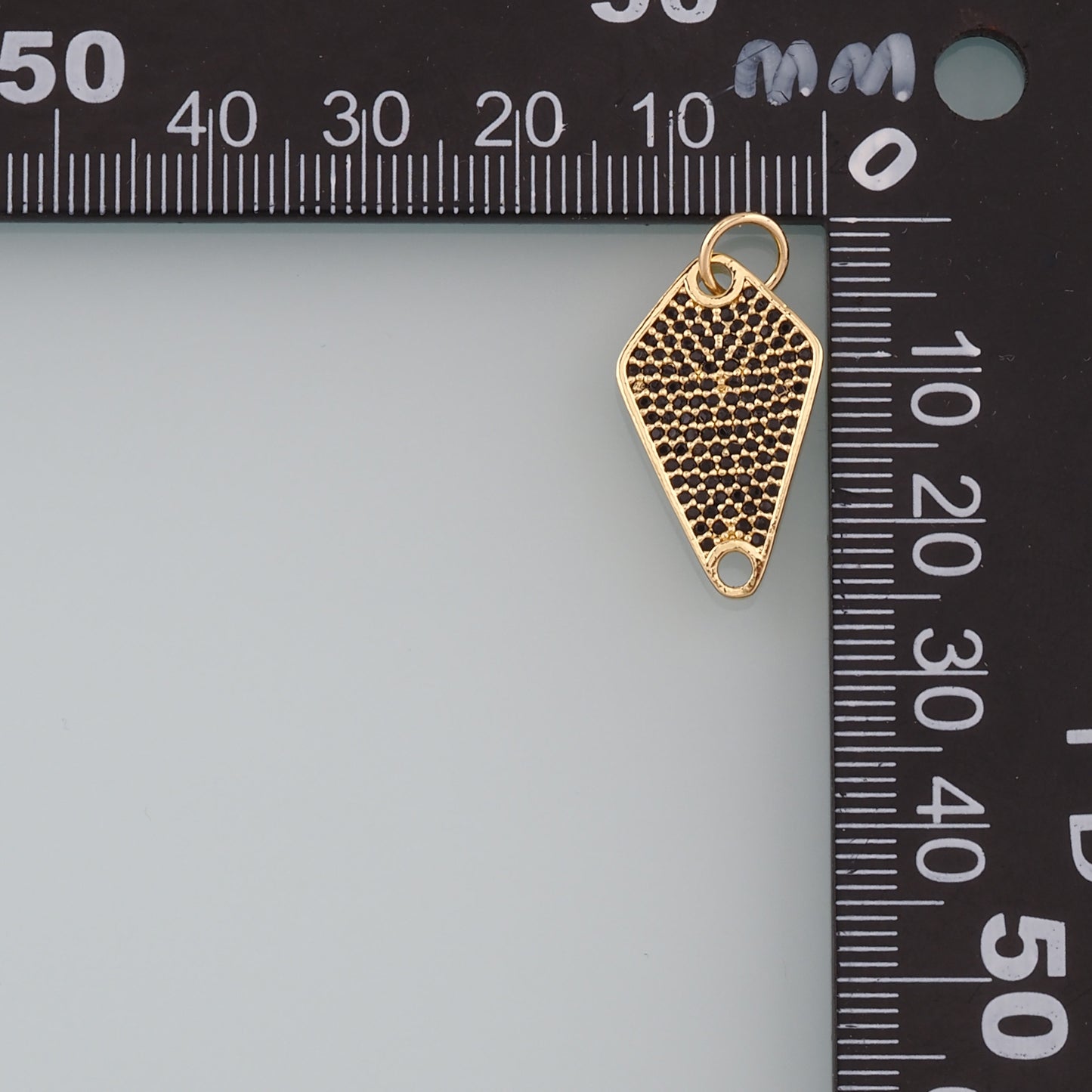 18K Gold Filled Rhombus Pendant, CZ Micro Pave Rhombus Charm Bracelet Necklace for DIY Jewelry Making Supply