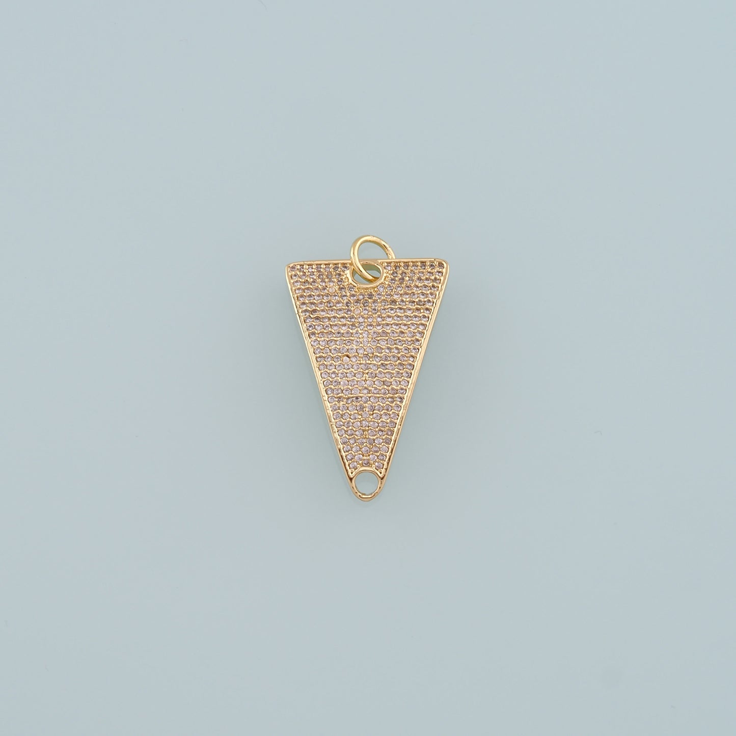 18K Gold Filled Triangle Pendant, CZ Micro Pave Triangle Charm Bracelet Necklace for DIY Jewelry Making Supply