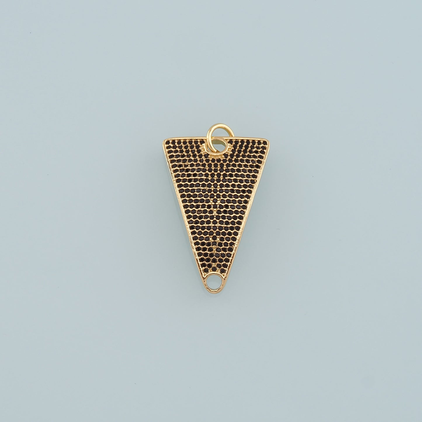 18K Gold Filled Triangle Pendant, CZ Micro Pave Triangle Charm Bracelet Necklace for DIY Jewelry Making Supply