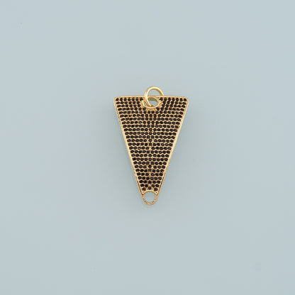 18K Gold Filled Triangle Pendant, CZ Micro Pave Triangle Charm Bracelet Necklace for DIY Jewelry Making Supply
