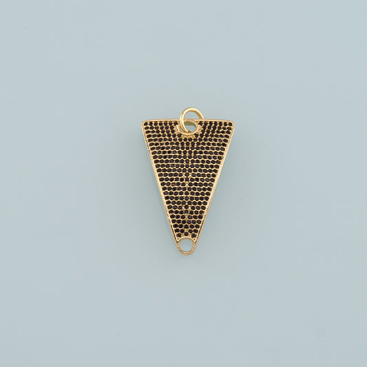 18K Gold Filled Triangle Pendant, CZ Micro Pave Triangle Charm Bracelet Necklace for DIY Jewelry Making Supply