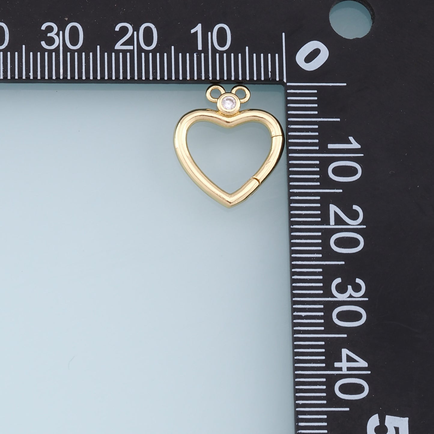 18K Gold Filled Gold Spring Gate Ring Heart Clasp,Push Clip Clasp,Spring Gate for Jewelry Making