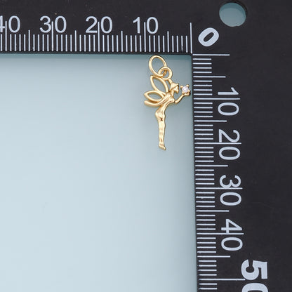 Gold Angel Charms,18K Gold Filled Angel Pendant,Angel Charm Bracelet Necklace for DIY Jewelry Making Supply