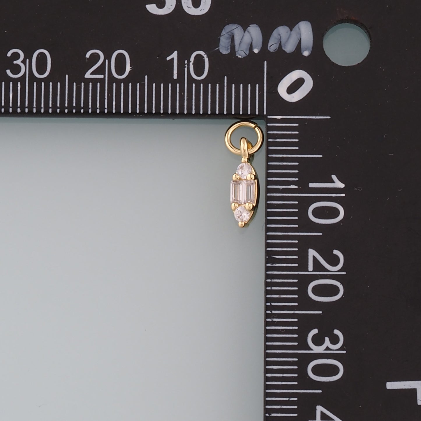 18K Gold Filled Oval Pendant,CZ Micro Pave Oval Charm Bracelet Necklace for DIY Jewelry Making Supply