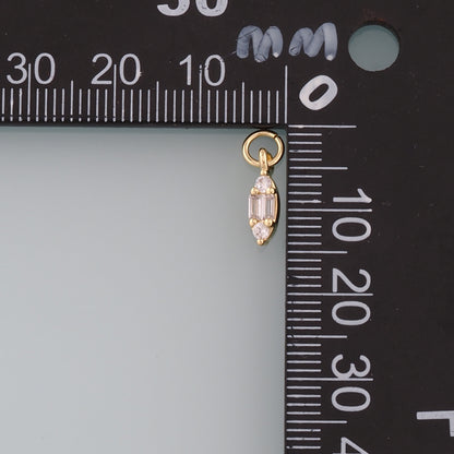 18K Gold Filled Oval Pendant,CZ Micro Pave Oval Charm Bracelet Necklace for DIY Jewelry Making Supply