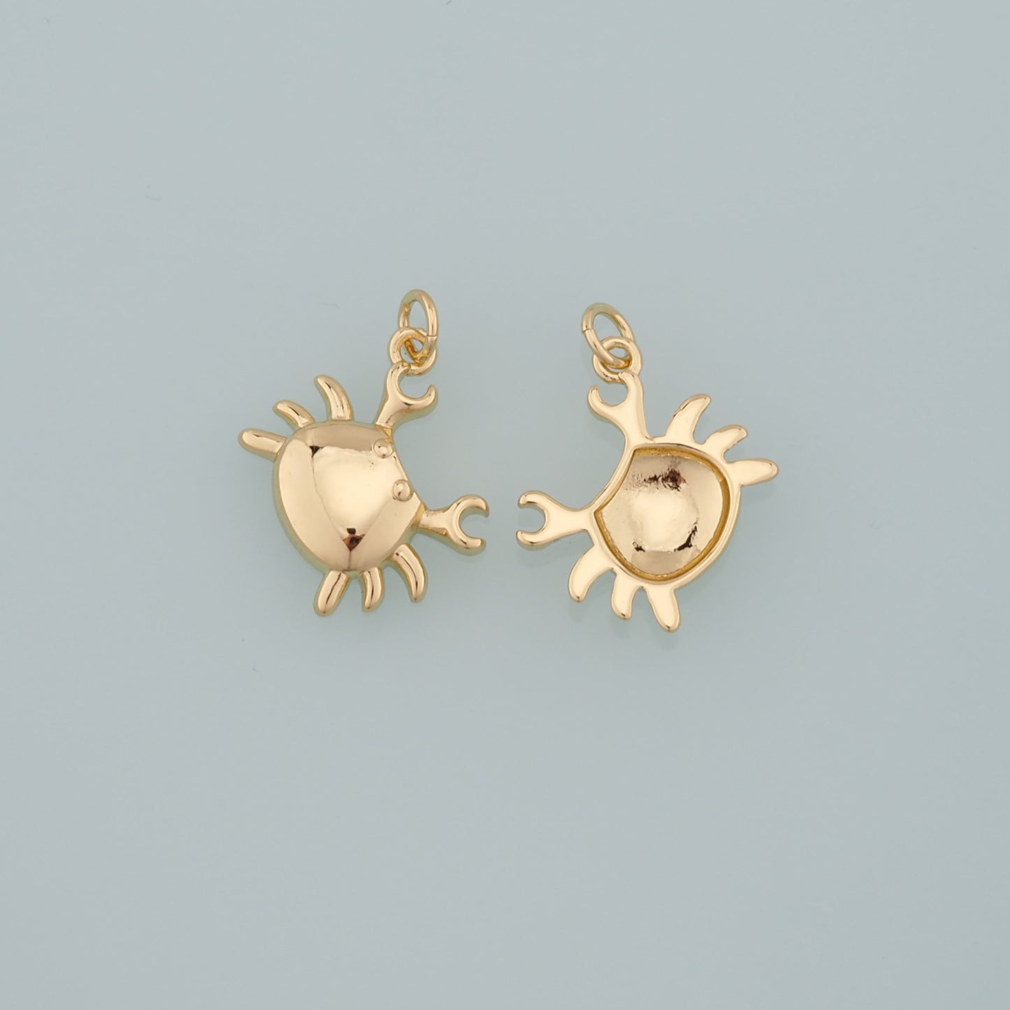 Gold Marine Life Charms,18K Gold Filled Crab Pendant,Crab Charms Bracelet Necklace for DIY Jewelry Making Supply