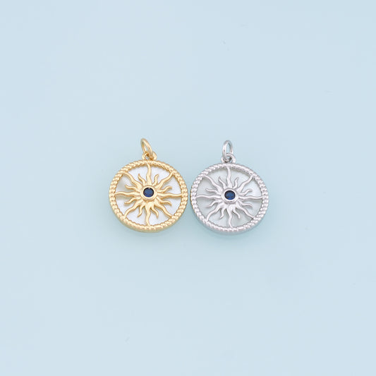 Gold Sun Charms,18K Gold Filled Sun Pendant,Sun Charm Bracelet Necklace for DIY Jewelry Making Supply