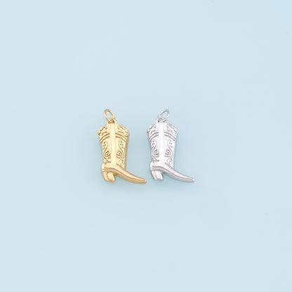 Gold Shoe Charms,18K Gold Filled Shoe Pendant,Shoe Charm Bracelet Necklace for DIY Jewelry Making Supply