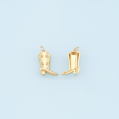 Gold Shoe Charms,18K Gold Filled Shoe Pendant,Shoe Charm Bracelet Necklace for DIY Jewelry Making Supply
