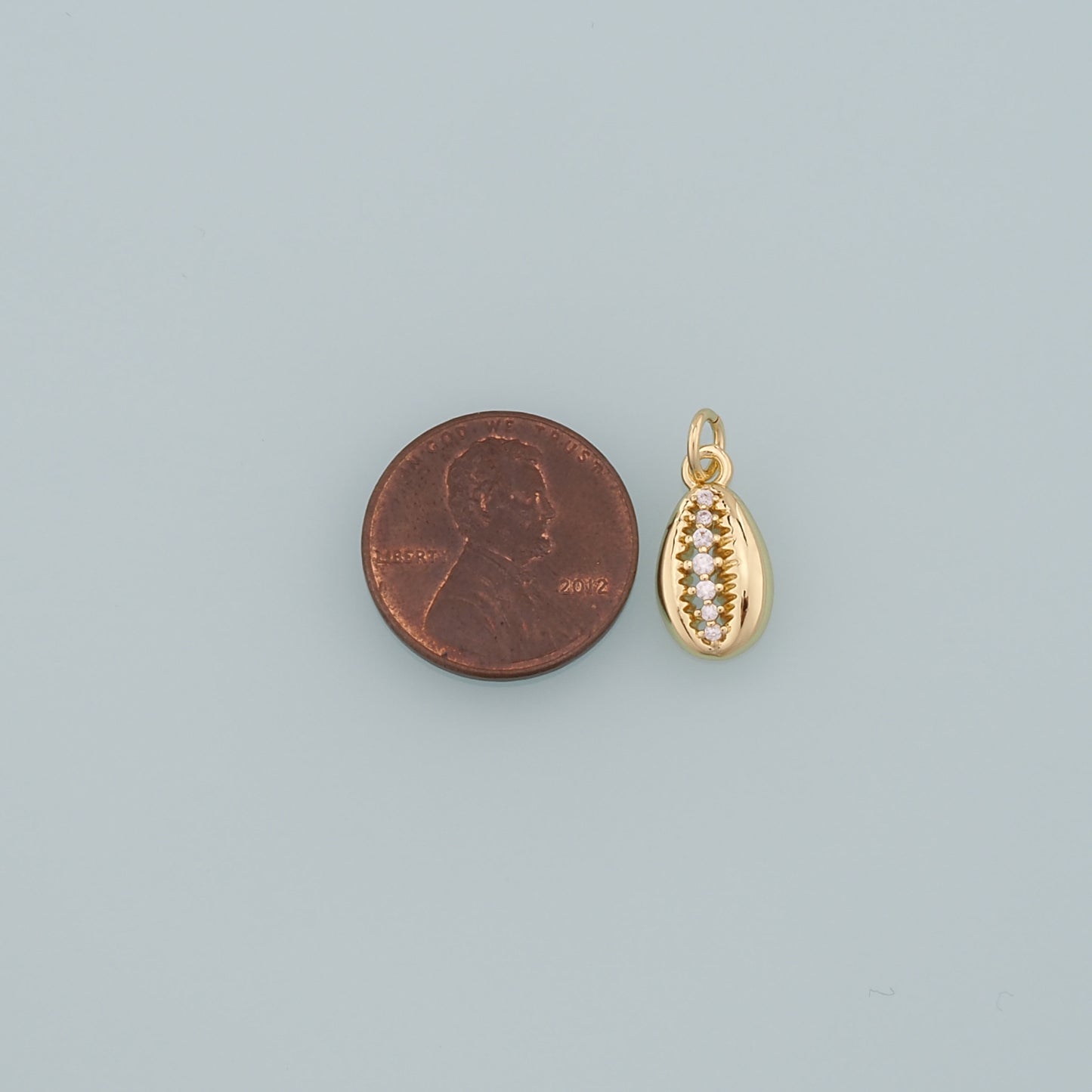 Gold Ocean Charms,18K Gold Filled Shell Pendant,CZ Micro Pave Conch Shell Charm Bracelet Necklace for DIY Jewelry Making Supply