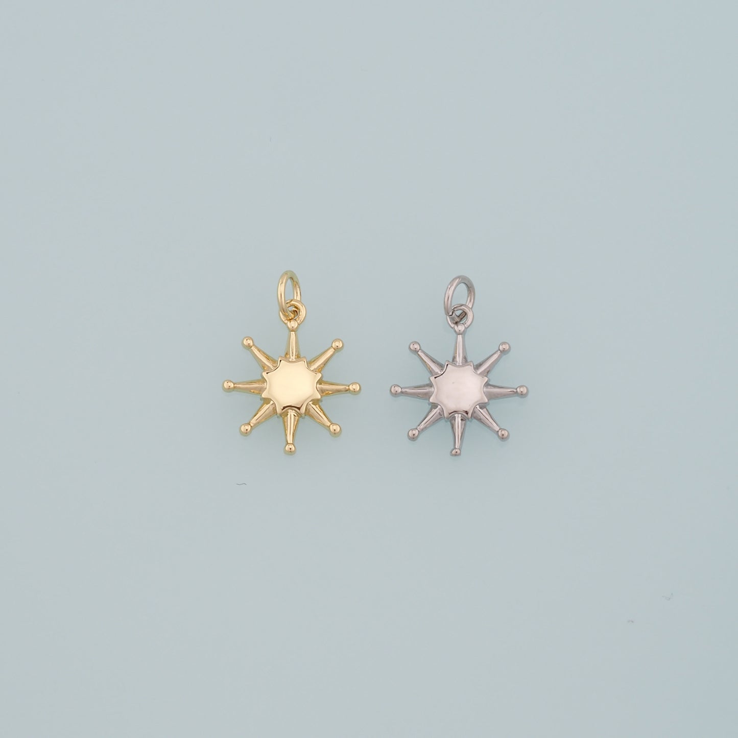 Gold Sun Charms,18K Gold Filled Sun Pendant,Celestial Charm Bracelet Necklace for DIY Jewelry Making Supply