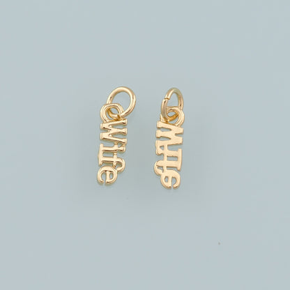 18K Gold Filled Wife Pendant,Dainty Wife Charm Bracelet Necklace for DIY Jewelry Making Supply