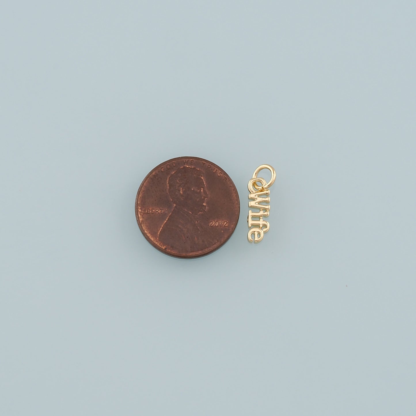 18K Gold Filled Wife Pendant,Dainty Wife Charm Bracelet Necklace for DIY Jewelry Making Supply