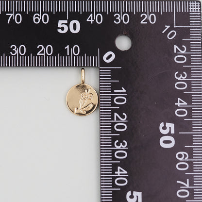 Gold Flower Charms,18K Gold Filled CZ flower Pendant,Silver flower Charm Bracelet Necklace for DIY Jewelry Making Supply