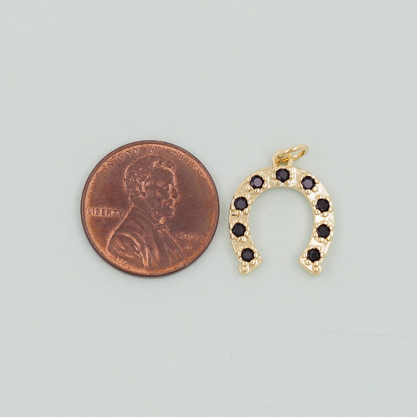 Gold horseshoe Charms,18K Gold Filled CZ horseshoe Pendant,horseshoe Charm Bracelet Necklace for DIY Jewelry Making Supply