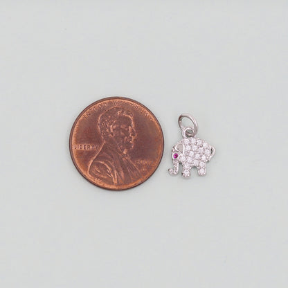 Gold Tiny Elephant Charms,18K Gold Filled CZ Elephant Pendant,Elephant Charm Bracelet Necklace for DIY Jewelry Making Supply