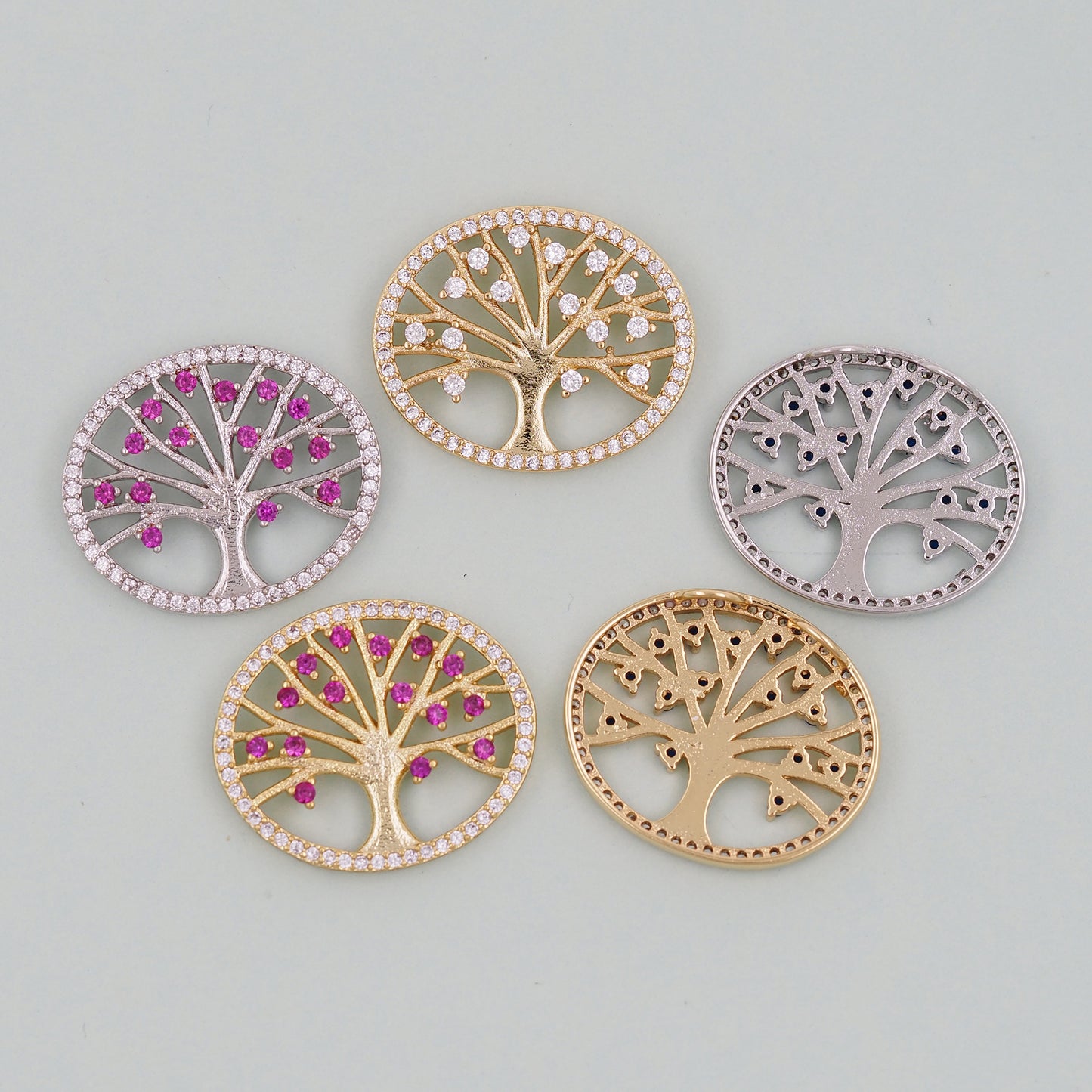 Gold tree of Life Charms,18K Gold Filled tree of Life Pendant,Silver tree of Life Charm Bracelet Necklace for DIY Jewelry Making Supply