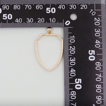 Gold geometry Charm,18K Gold Filled Cubic Zirconia Geometric Pendant,Silver Medal Charm Bracelet Necklace for DIY Jewelry Making Supply