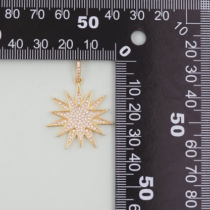 Gold Sun Charms,18K Gold Filled Star  Pendant,Celestial Charm Bracelet Necklace for DIY Jewelry Making Supply