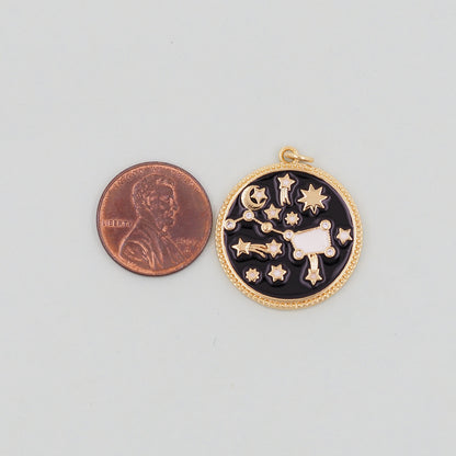 Gold Sun Charms,18K Gold Filled Star  Pendant,Celestial Charm Bracelet Necklace for DIY Jewelry Making Supply