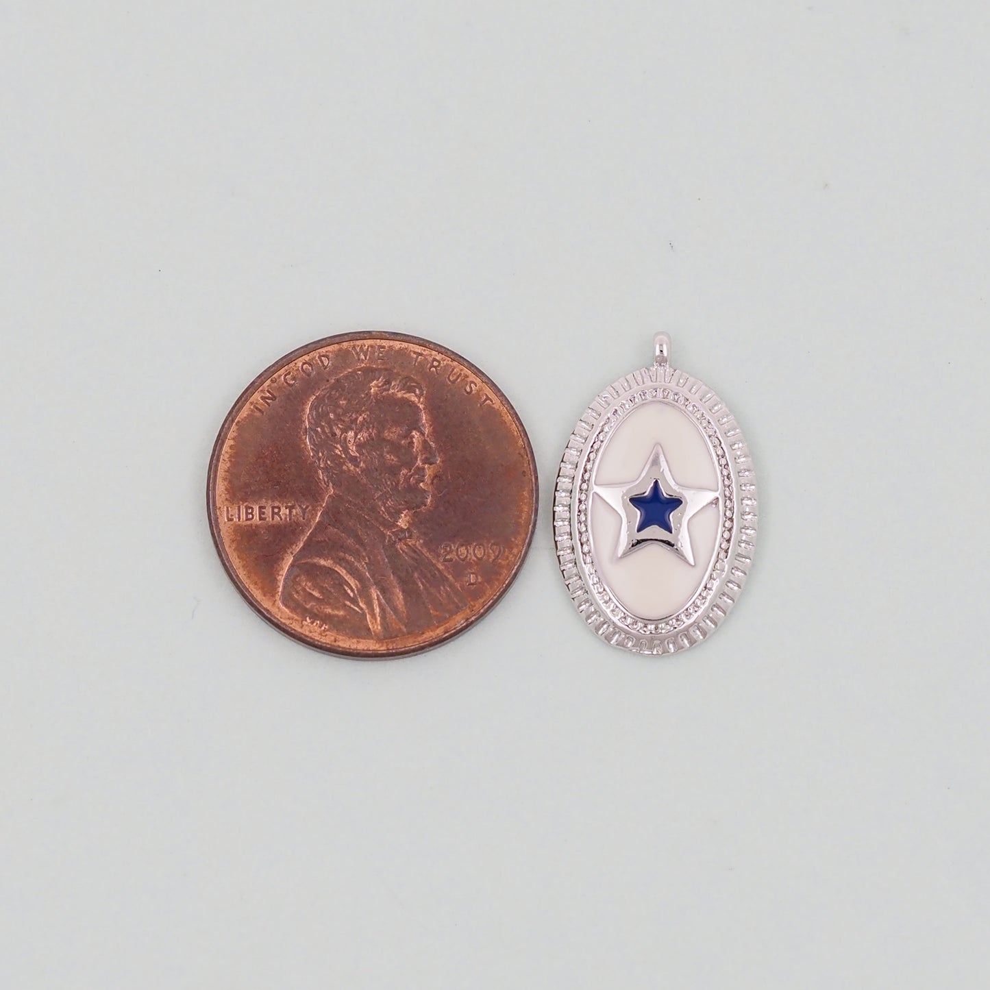 Gold Oval Star Charms,18K Gold Filled Star Pendant,Silver Star Charm Bracelet Necklace for DIY Jewelry Making Supply