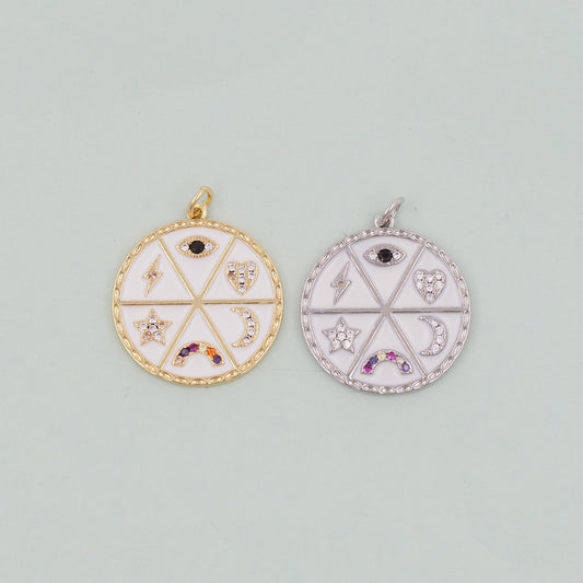 Gold Evil Eye Charms,18K Gold Filled Evil Eye Pendant,Evil Eye Charm Bracelet Necklace for DIY Jewelry Making Supply