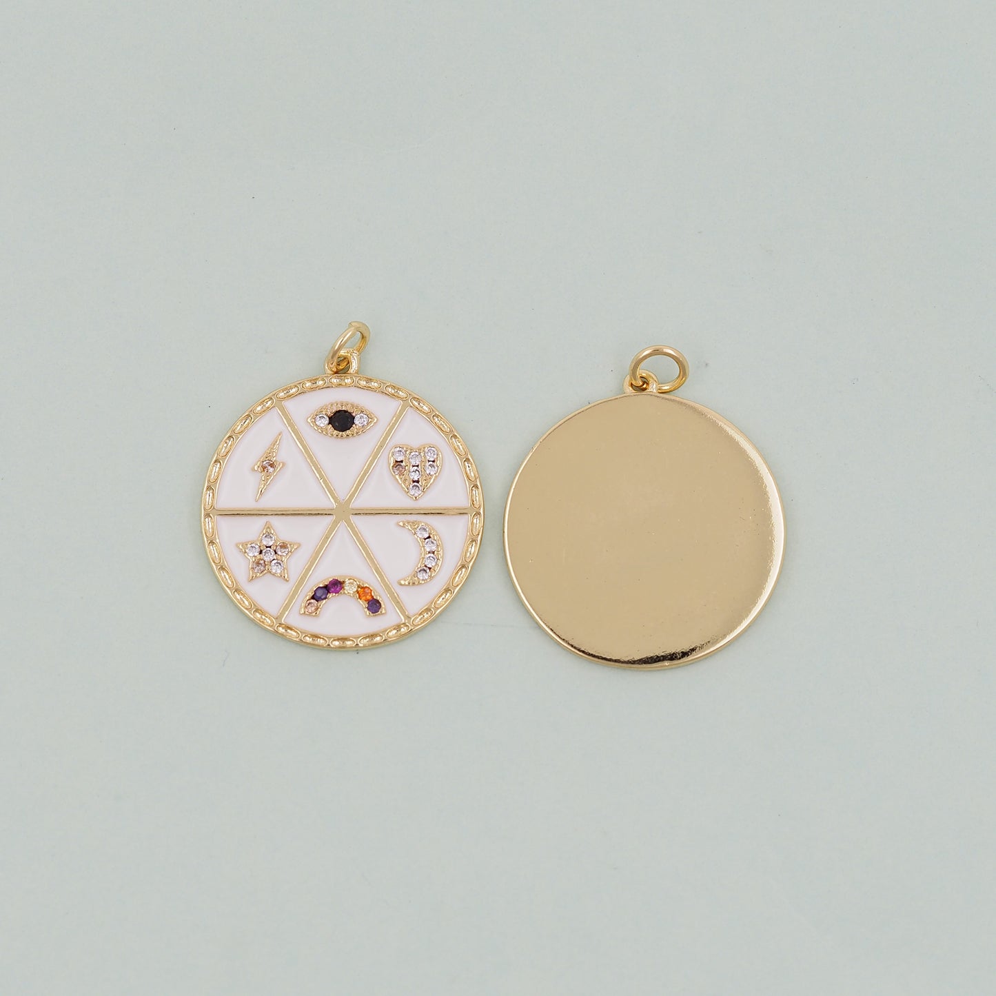 Gold Evil Eye Charms,18K Gold Filled Evil Eye Pendant,Evil Eye Charm Bracelet Necklace for DIY Jewelry Making Supply