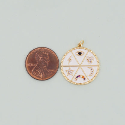 Gold Evil Eye Charms,18K Gold Filled Evil Eye Pendant,Evil Eye Charm Bracelet Necklace for DIY Jewelry Making Supply