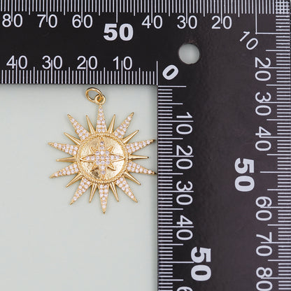 Gold Sun Charms,18K Gold Filled Star  Pendant,Celestial Charm Bracelet Necklace for DIY Jewelry Making Supply