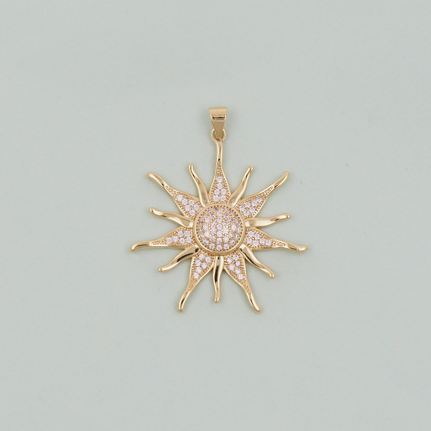 Gold Sun Charms,18K Gold Filled Sun Pendant,Celestial Charm Bracelet Necklace for DIY Jewelry Making Supply