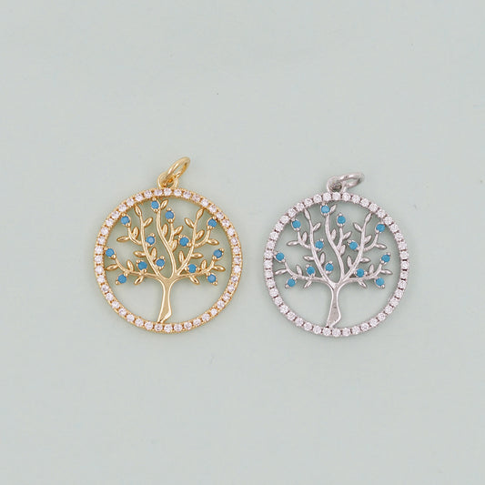 Gold tree of Life Charms,18K Gold Filled tree of Life Pendant,Silver tree of Life Charm Bracelet Necklace for DIY Jewelry Making Supply