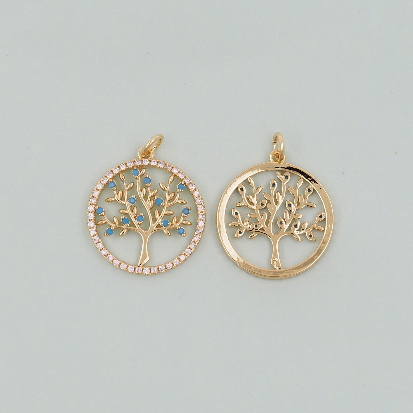 Gold tree of Life Charms,18K Gold Filled tree of Life Pendant,Silver tree of Life Charm Bracelet Necklace for DIY Jewelry Making Supply