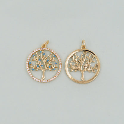 Gold tree of Life Charms,18K Gold Filled tree of Life Pendant,Silver tree of Life Charm Bracelet Necklace for DIY Jewelry Making Supply