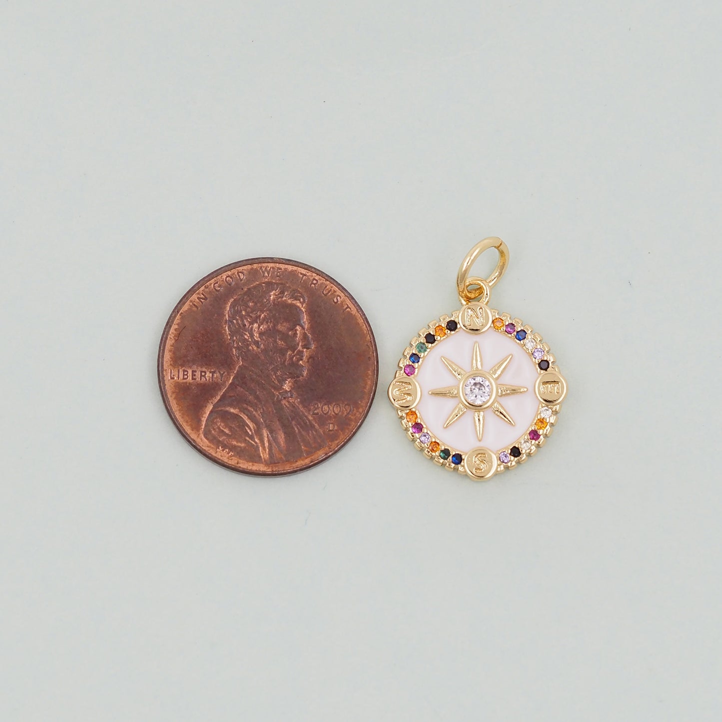 Gold Compass Charms,18K Gold Filled Starburst Pendant,North Star Charm Bracelet Necklace for DIY Jewelry Making Supply