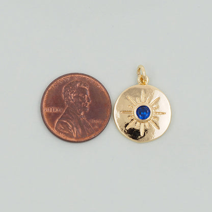 Gold Sun Charms,18K Gold Filled Sun Pendant,Celestial Charm Bracelet Necklace for DIY Jewelry Making Supply
