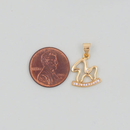 Gold Trojan horse Charms,18K Gold Filled Trojan horse Pendant,Trojan horse Charm Bracelet Necklace for DIY Jewelry Making Supply