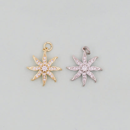 Gold Sun Charms,18K Gold Filled Sun Pendant,Celestial Charm Bracelet Necklace for DIY Jewelry Making Supply