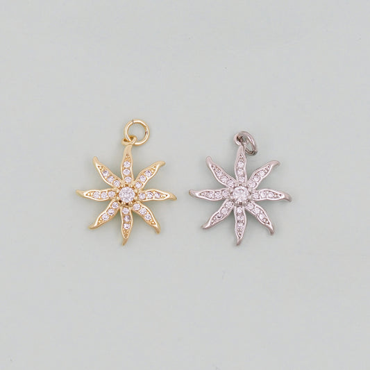 Gold Sun Charms,18K Gold Filled Sun Pendant,Celestial Charm Bracelet Necklace for DIY Jewelry Making Supply